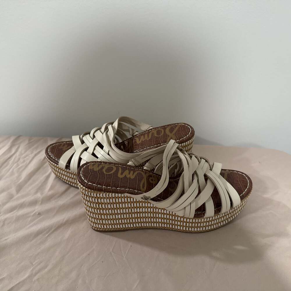 Sam Edelman Devon Wedge Sandal, Modern Ivory, 8 M US : : Clothing, Shoes & Acces